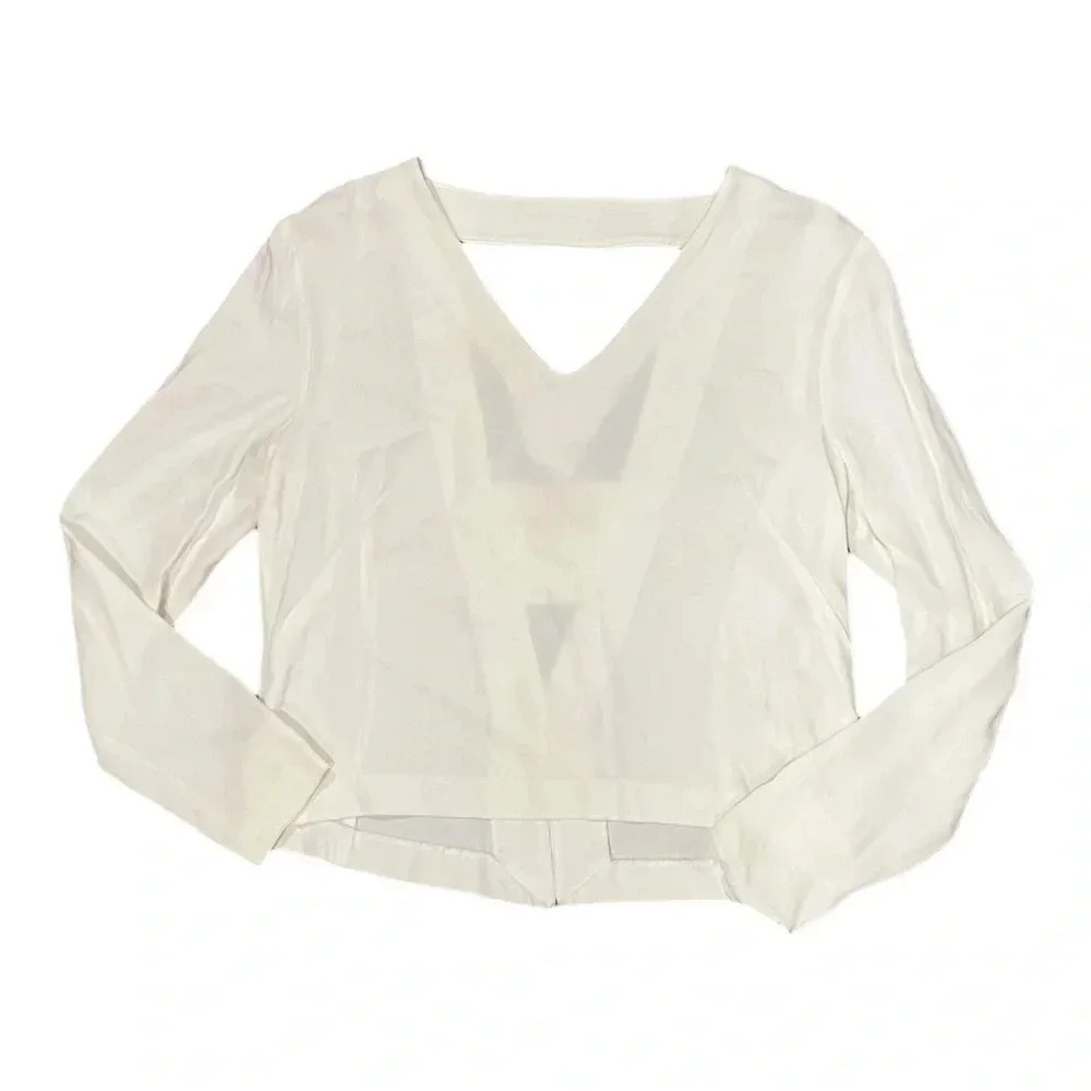 Artelier Nicole Miller Ivory Open Back Blouse S